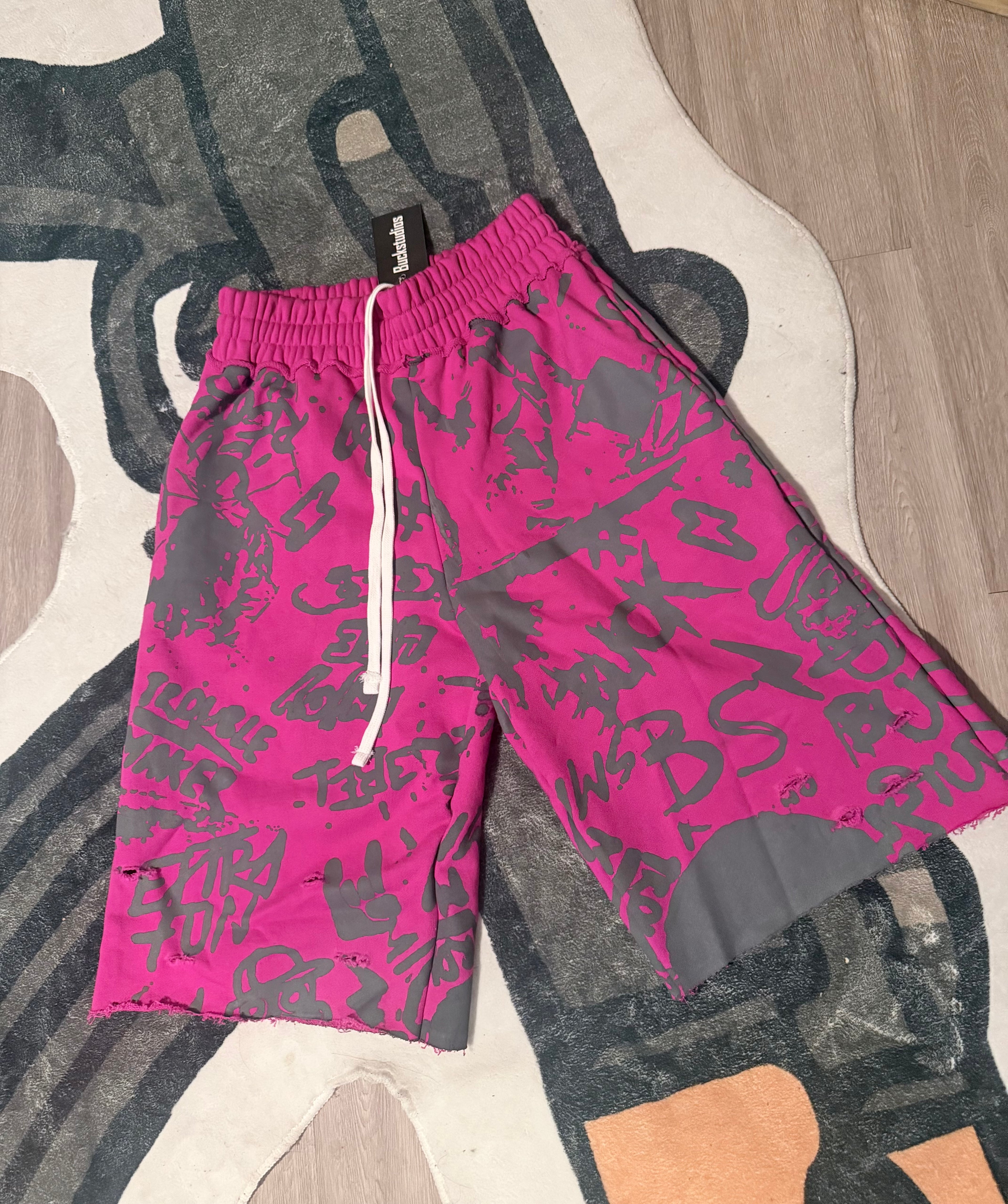 Pink graffiti dreams shorts