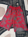 Red graffiti shorts